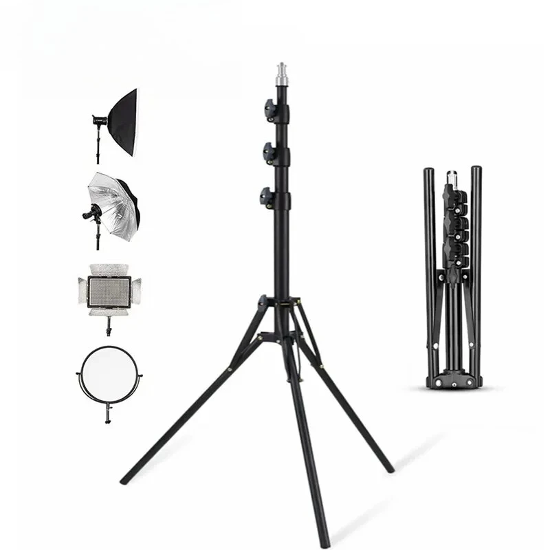 

78'' Photographic Lighting Tripod Aluminum Alloy Foldable Portable Light Stand Photography Camera Flash Mount Brackets