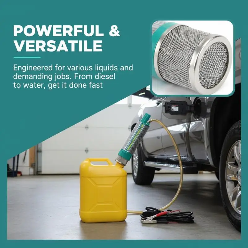 [E] 1 Set 30Lmin  Oil Water Extractor Car Refueling Pump High Performance 12V/24V DC Submersible Fuel Transfer Pump