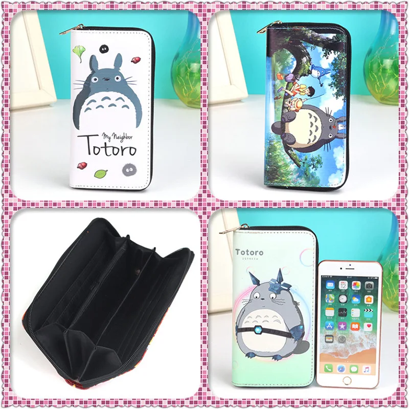 Kawaii My Neighbor Totoro Wallet Men Women's Cartoon Large Capacity Card Holder Long Zipper Pu Leather Coin Purse Holiday Gifts