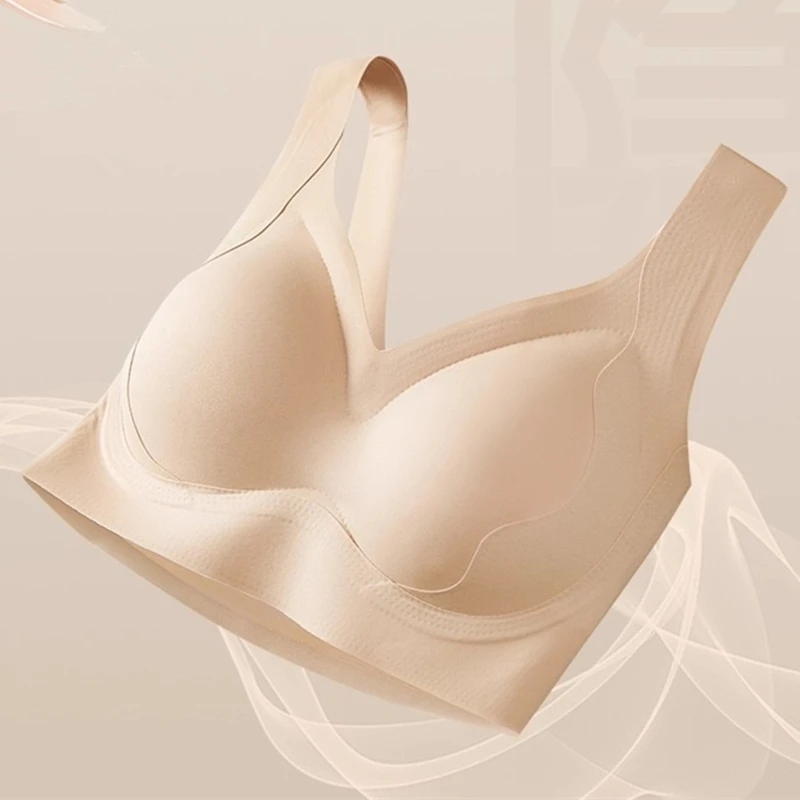 Women's Seamless Backless Vest-Style Sports Bra Comfortable Nude Pull-Up Soft Support Side Push-Up Underwear