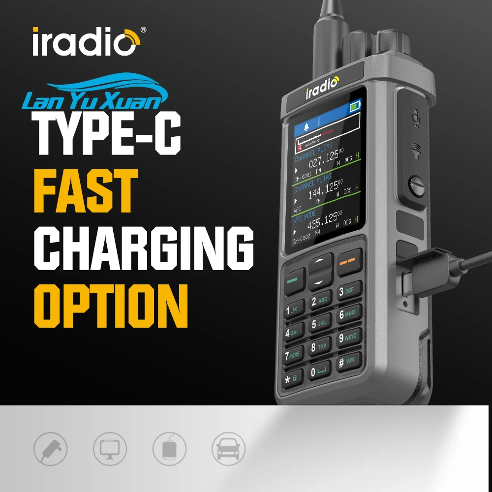 

2026 Iradio 98plus Triple Band Handheld Two Way Radio With Short Wave, Cross-band Repeater