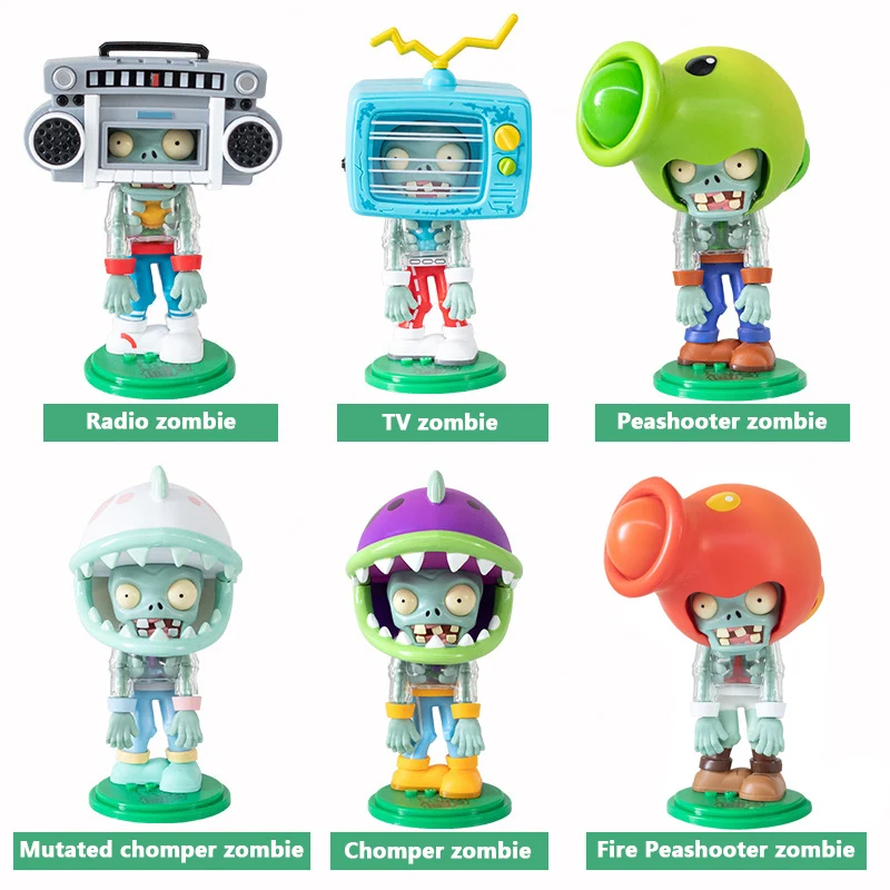 Original Plants vs. Zombies Toy Action Figure Dolls Blind Box Radio Peashooter Chomper Zombies Crossdressing Party Kids Toys