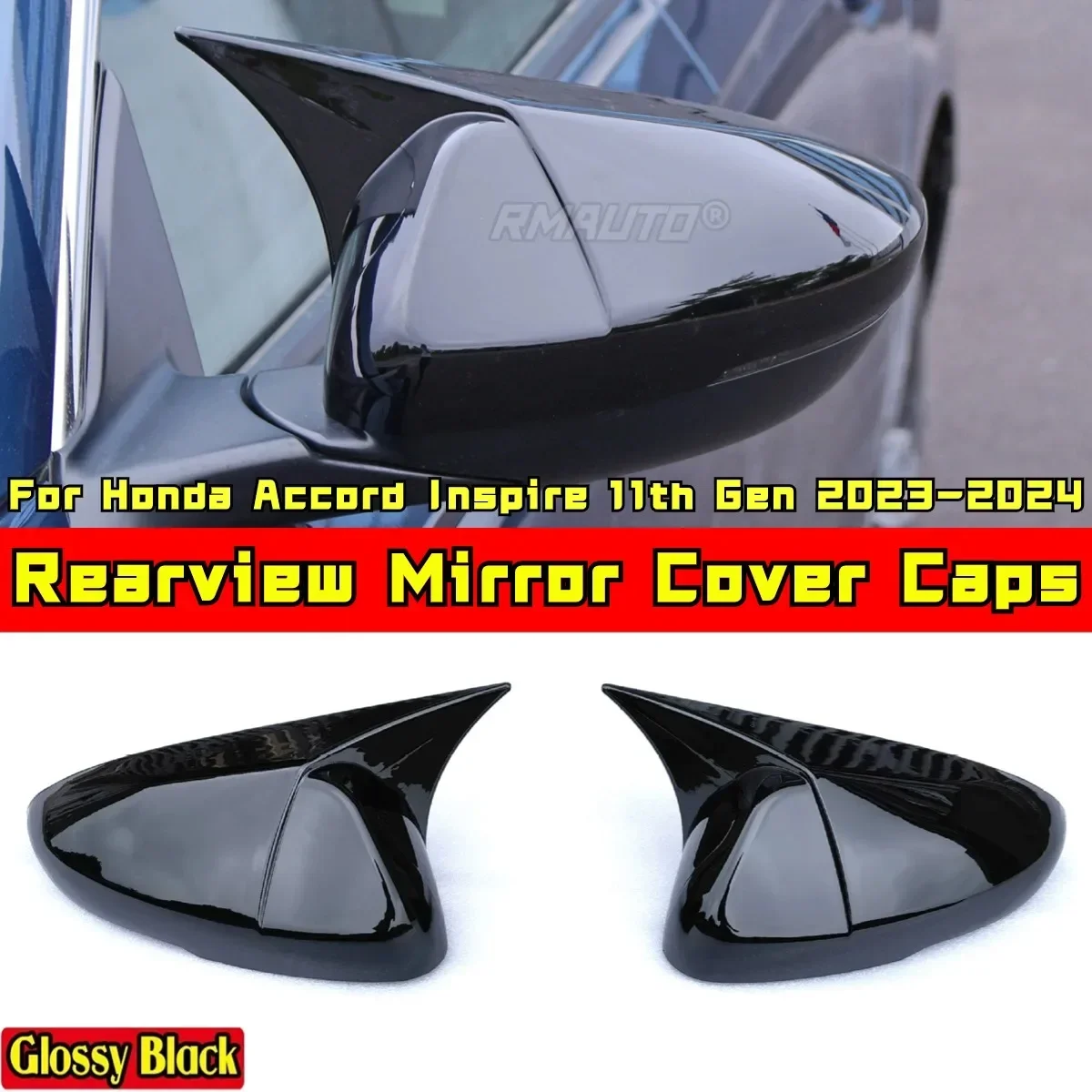 For Honda Accord 11th Gen 2023-2024 Body Kit Side Wing Mirror Caps Carbon Fiber Look Side Wing Mirror Caps Car Accessories