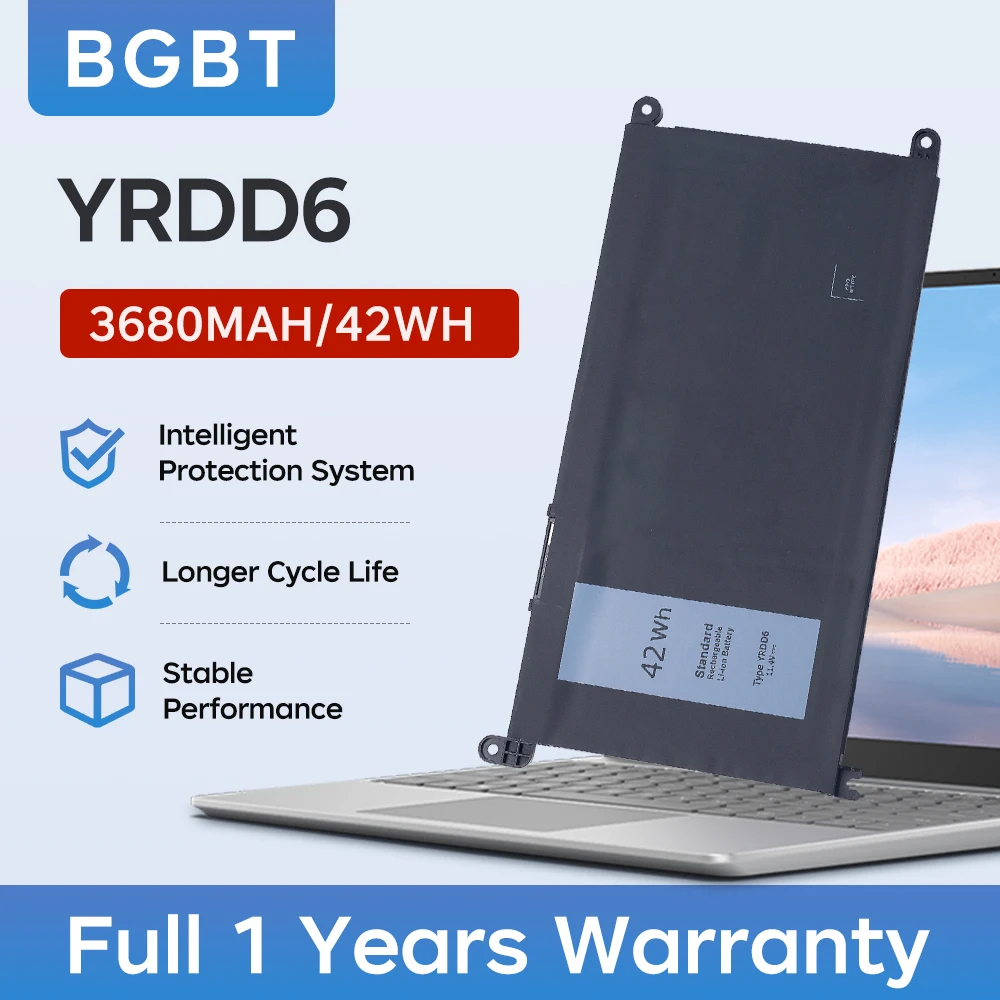YRDD6 Battery for Dell Vostro 3491 5490 Inspiron 5482 5485 7586 3583 5491 5590 5591 5481 Latitude 3379 3300 3401 Replacement 42W