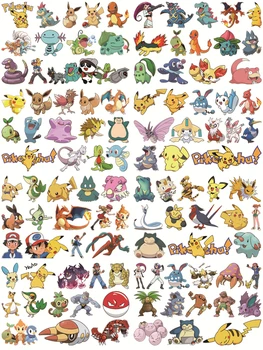 Kawaii pikachu ferro em remendos tamanho pequeno adesivos de vinil autoadesivos para crianças transferência de calor apliques de vinil para roupas