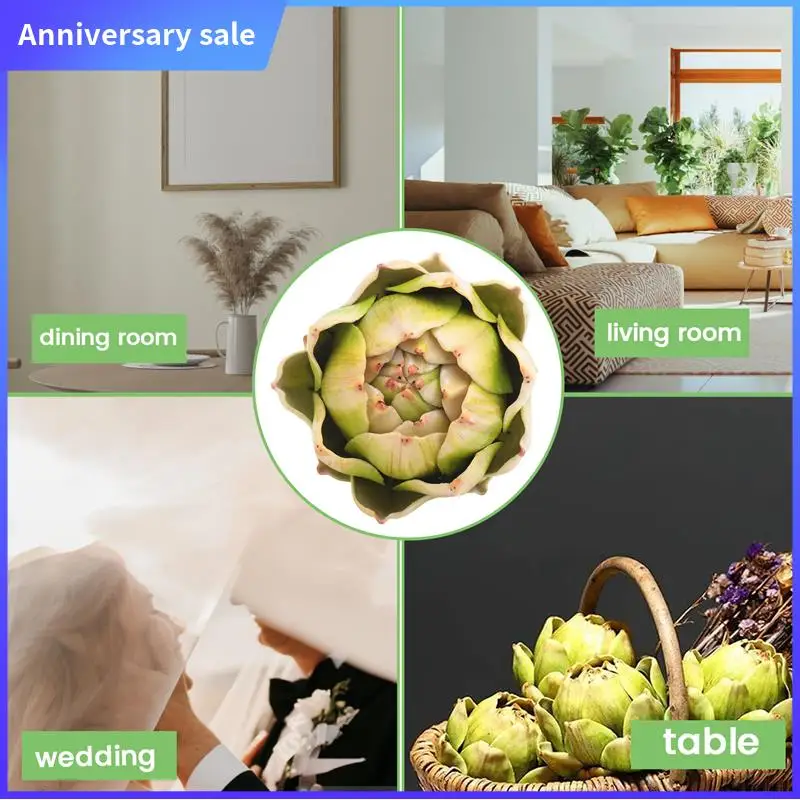 

Green Artificial Artichokes Fruits - Fruits And Realistic Vegetables For Kitchen Bowl And Vase Filler Decorations Durable 6Pcs