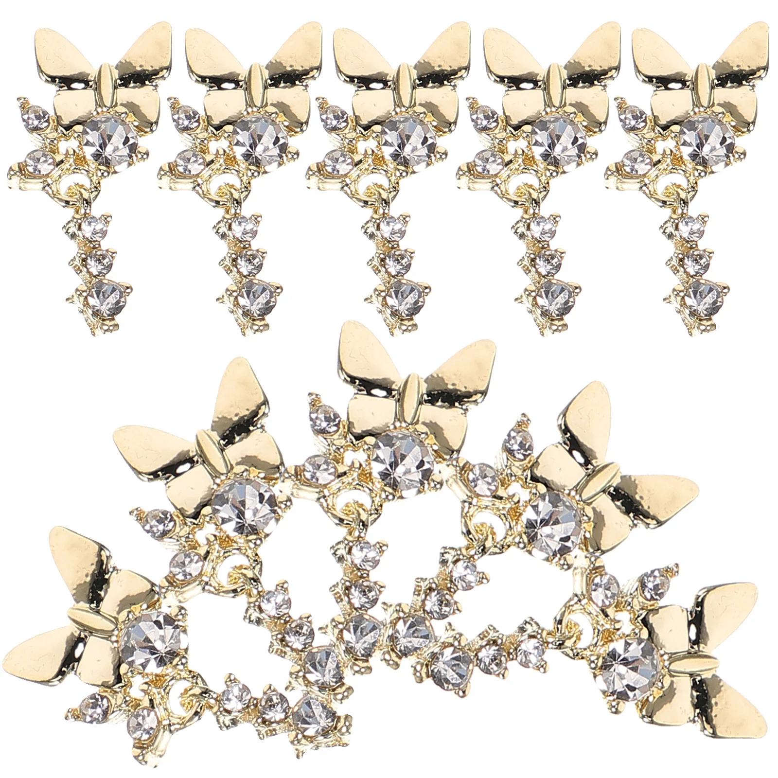 10 قطع فراشة مسمار سحر حجر الراين خفيفة الوزن DIY مسمار الفن الزخرفية مانيكير اكسسوارات للنساء الأظافر الأنيقة