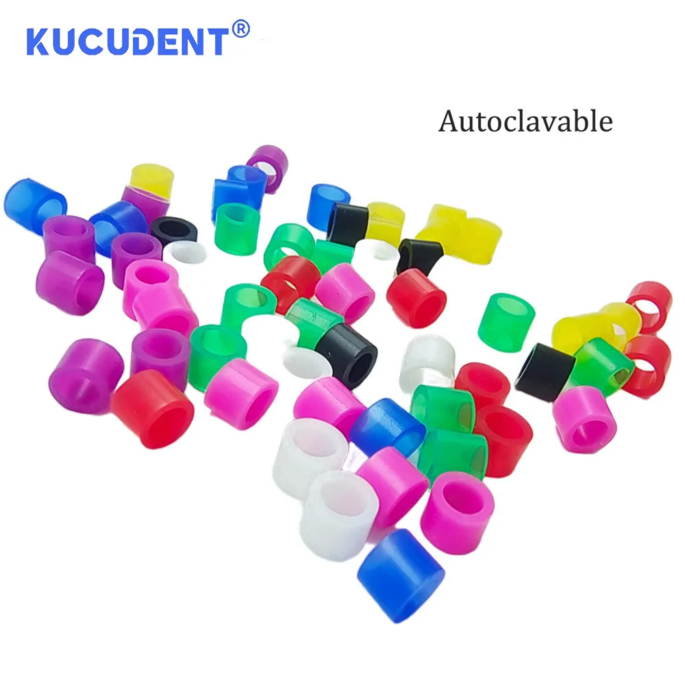 KUCUDENT 160 Pcs Dental Color Code Rings Universal Silicone Dentist Instrument Autoclavable Multi- Color Disinfection Circle