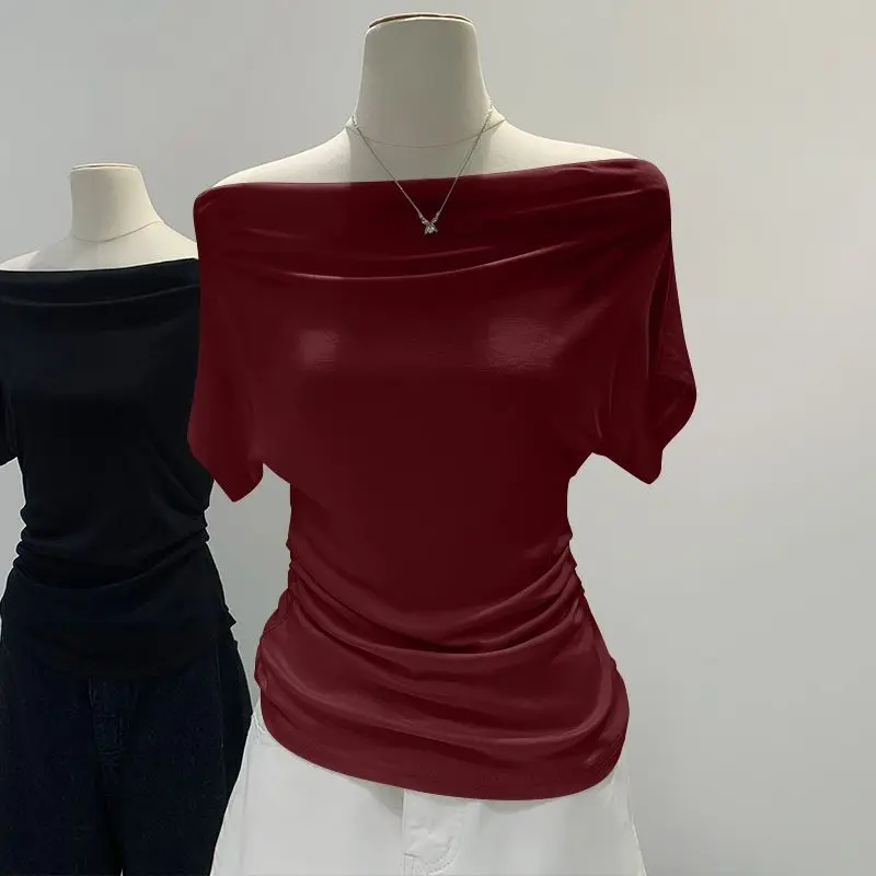 Sommerliches Damen-T-Shirt mit schmaler Passform, vielseitig, lässig, modisch, kurzärmelig, Basic, atmungsaktiv, Übergröße, Oberteil