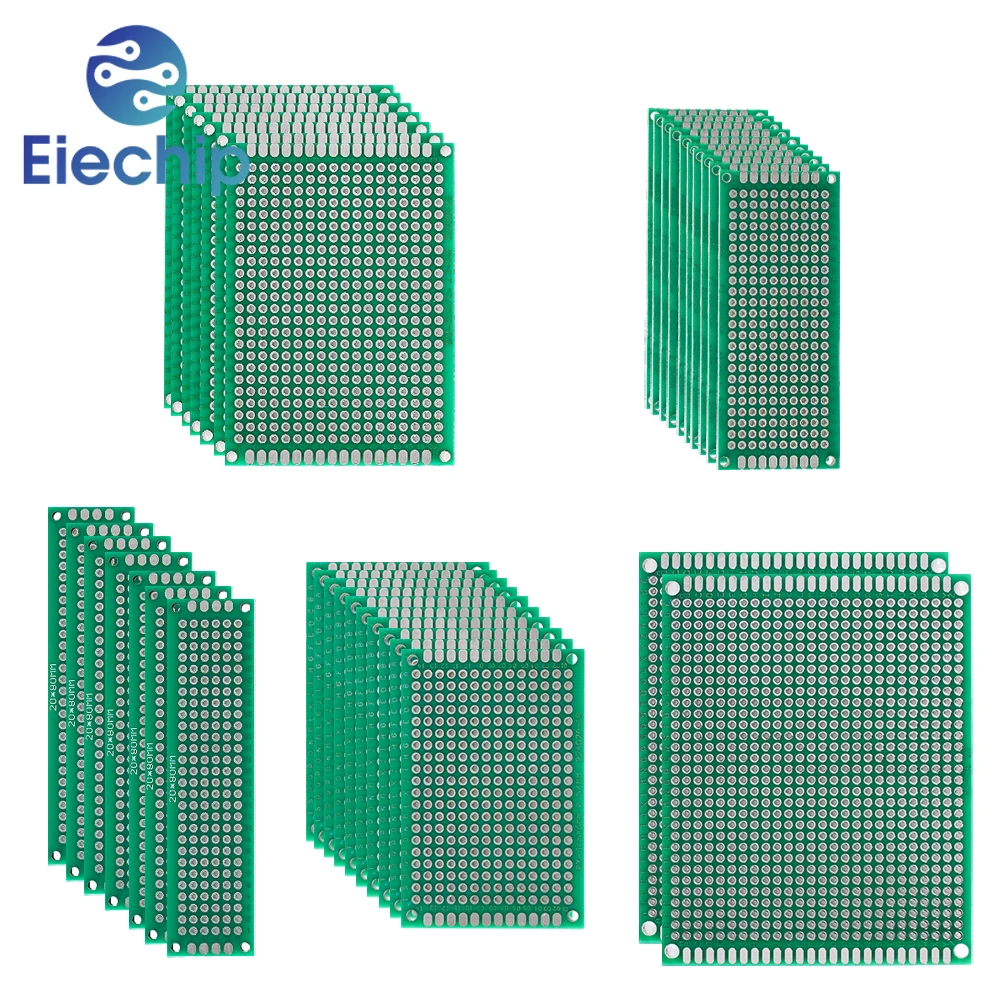 32pcs PCB Circuit Board Kit Double Sided 2*8cm 3*7cm 4*6cm 5*7cm 7*9cm Green PCB Electronic fai da te Proto Board