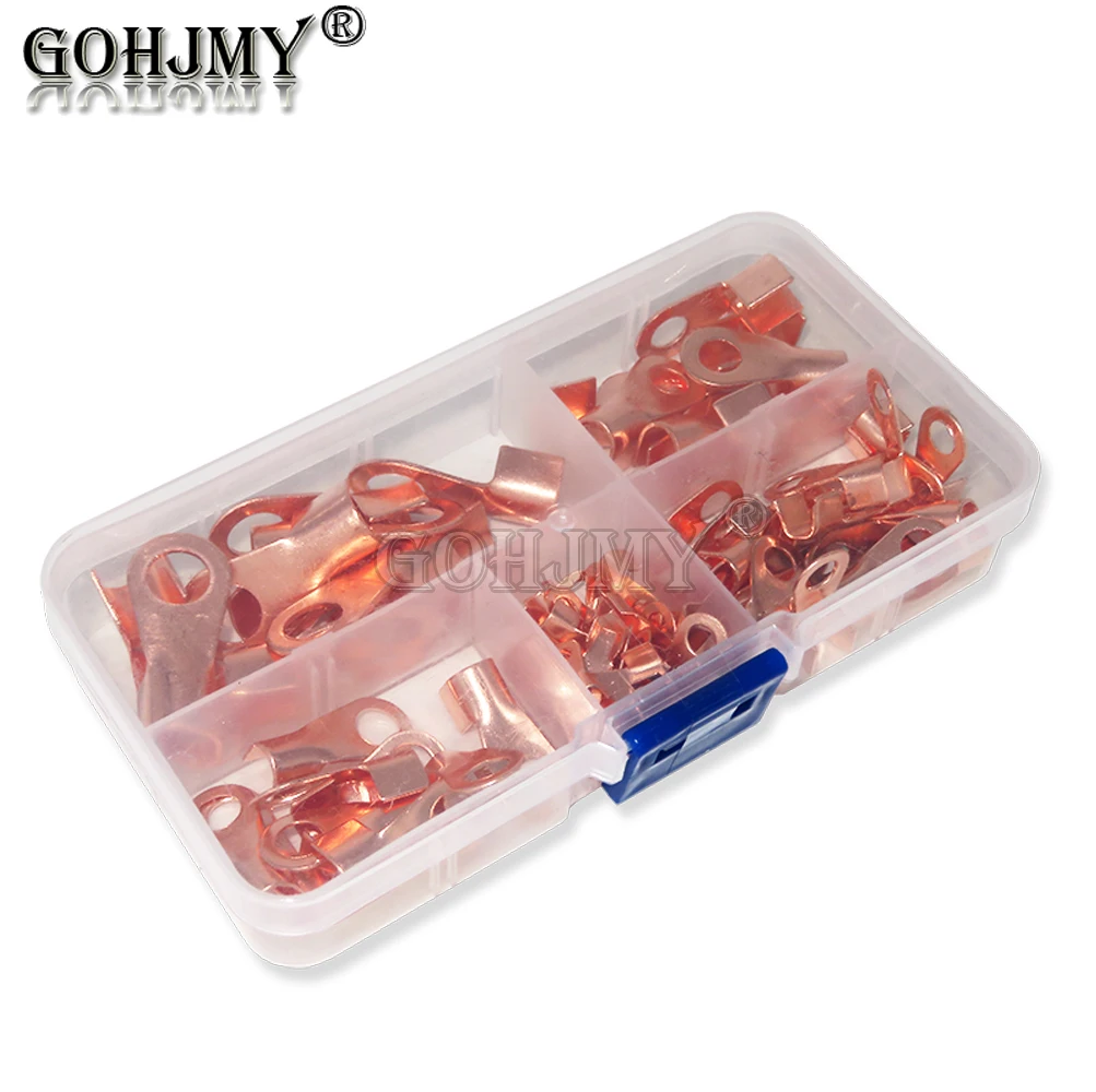 80pcs Copper Battery Cable Connector Terminal kit Open Lugs Wire Terminals OT-3A OT-10A OT-20A OT-40A OT-60A Wire Terminals