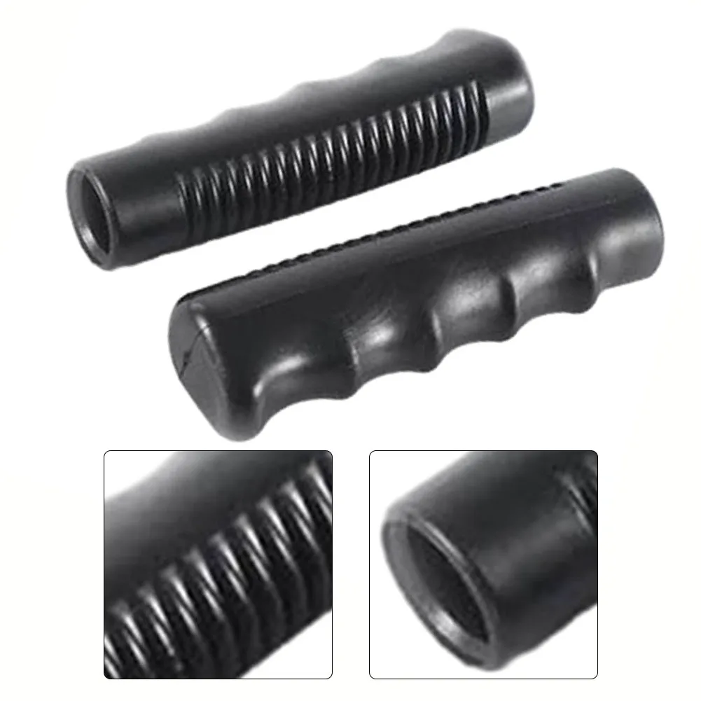 2pcs Wheelbarrow Handles Non-slip Handles Rubber Round Tubes Anti-skid Shock Absorption Black Replacement Handles