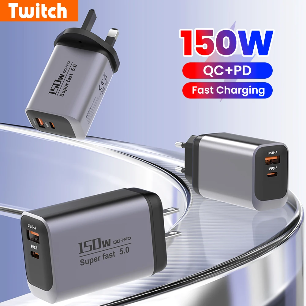 

150W USB Charger Fast Charging USB Type C Charger QC 3.0 PD Phone Charger For iPhone Samsung Huawei Xiaomi EU/UK/US Plug Charger