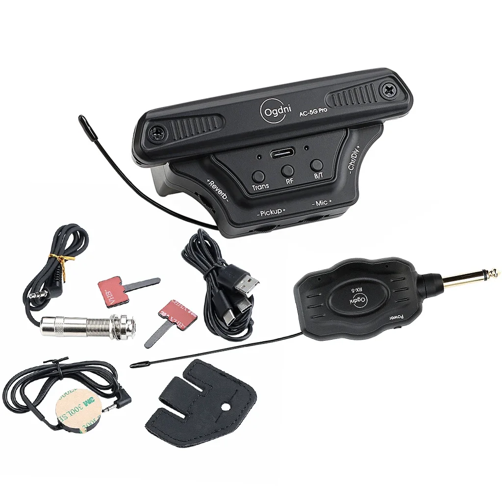 Black AC-5G Guitar Soundhole Pickup - Professional Acoustic Guitar Pickup System with Clear Tone & Easy Installation