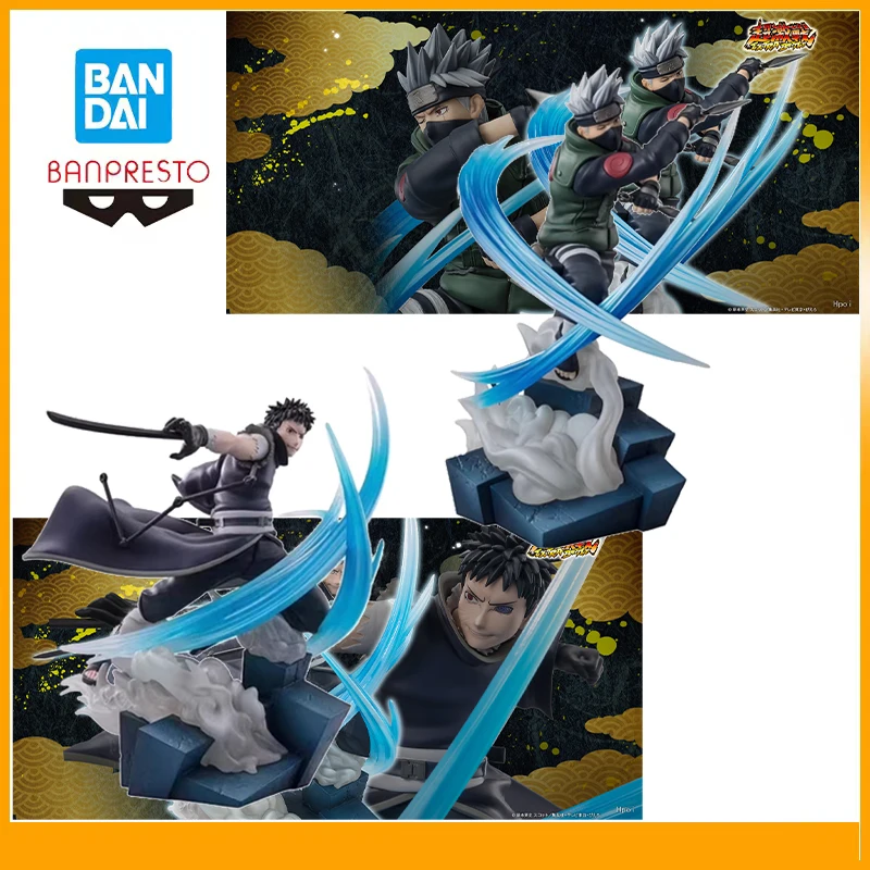 

Original Bandai Banpresto Naruto Shippuden Figuartszero Uchiha Obito Hatake Kakashi Anime Action Figures Model Realistic Figure