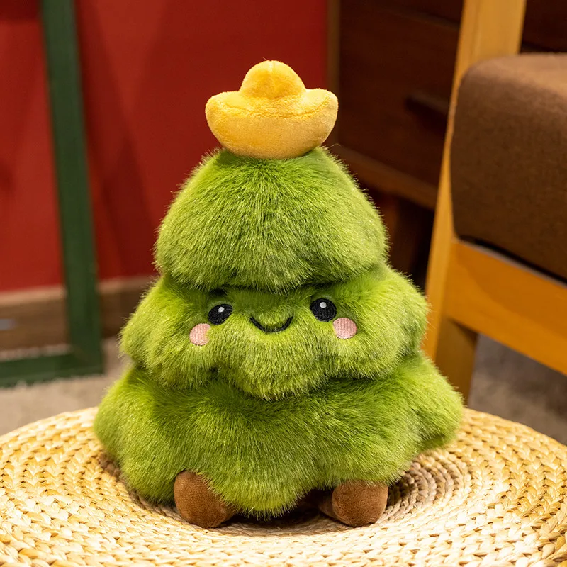 30/50 سنتيمتر الأخضر شجرة عيد الميلاد وسائد فخمة محشوة الوجه المبتسم النبات مع الساقين الإنسان الشكل ديكور حفلات هدية