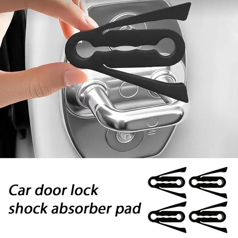 Car Door Lock Shock Absorber Pad Silicone Buffer Protector Anti-Collision Noise Reduction Kit for Automotive Door
