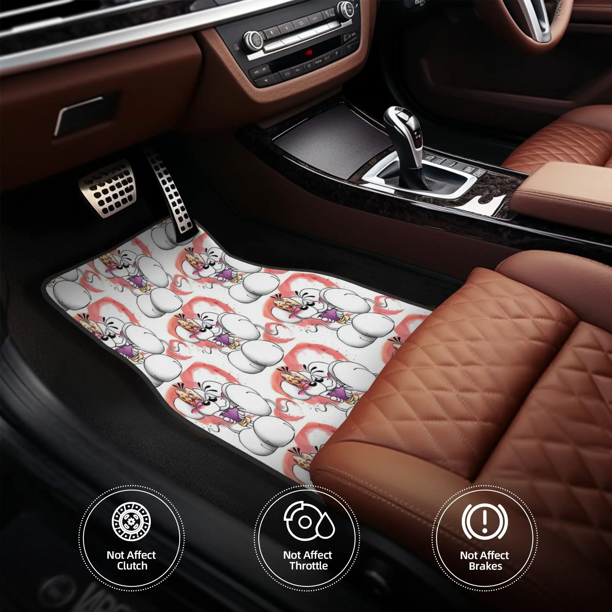 4pcs Diddl Love Car Floor Mats - Durable Polyester Fiber, Fit For Cars, Playful Design With Cute Diddl Characters, Perfect For H