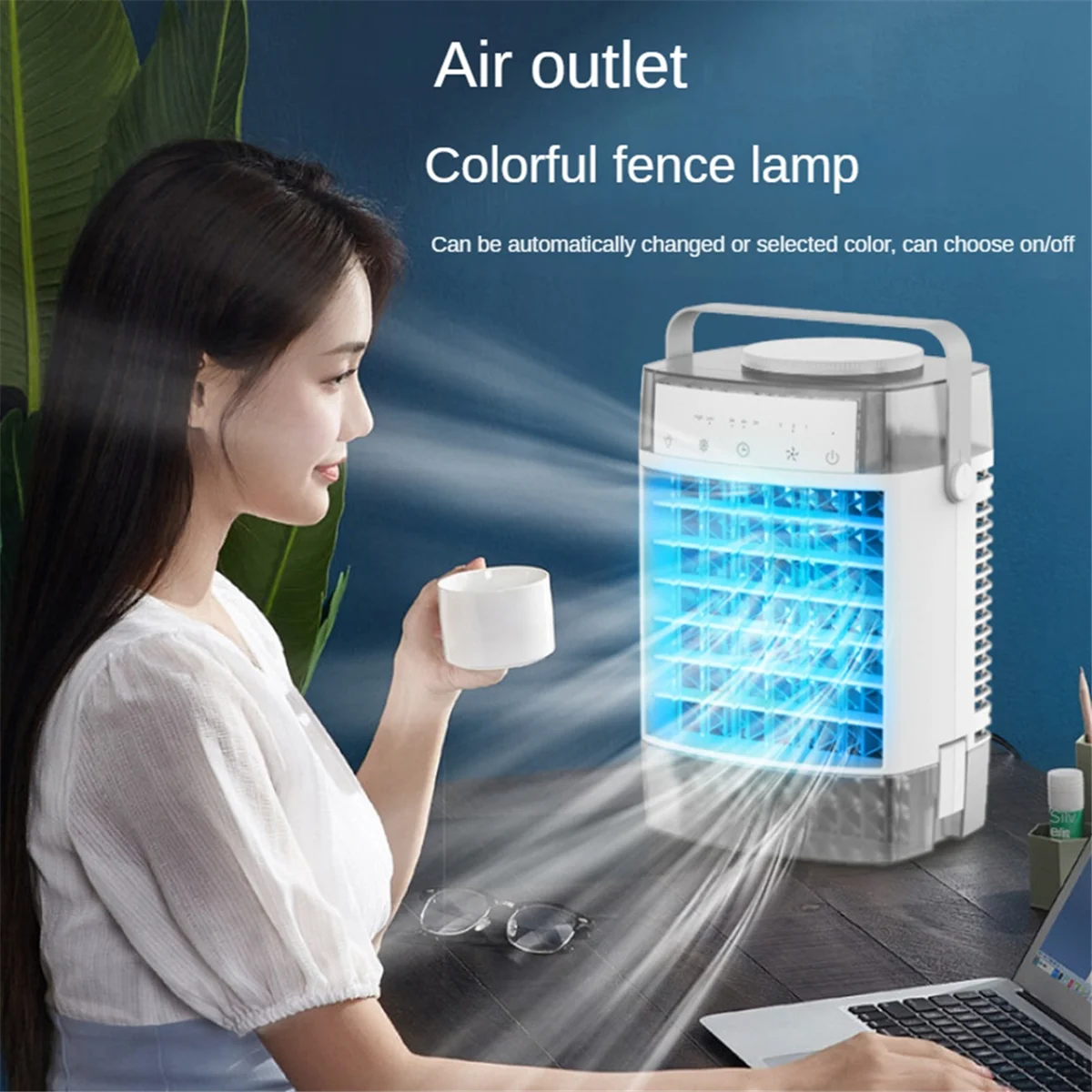 Portable Air Conditioner, Air Cooler Evaporative Personal Mini Air Conditioner, Water Cooling Fan for Room, Car