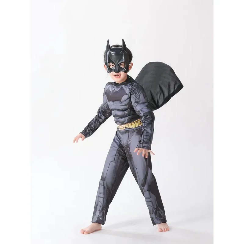 SN55Batmans Cosplay Costume Boys Girls Superhero Batma Cosplay Muscle Costumes Jumpsuit Bodysuit Mask Suit Halloween Clothes$@1w