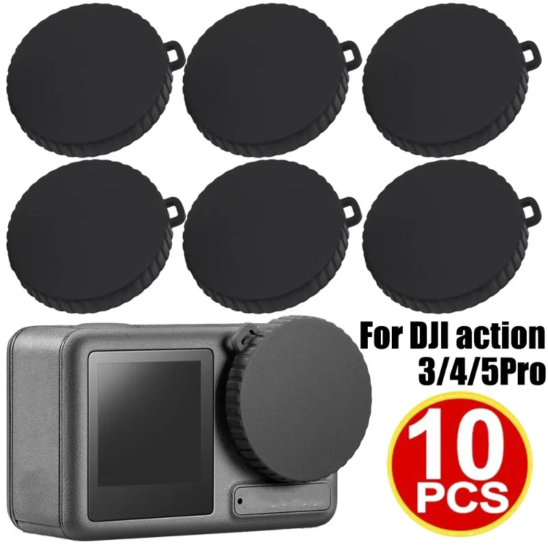 10-1PCS Camera Lens Protective Cap for DJI Osmo Action 3 4 5 Pro Non Slip Silicone Dust-proof Cameras Cover for DJI Action 5 Pro