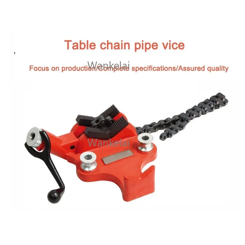 

Desktop Chain Pipe Table Vice With Cast Iron Base And Crank 6 Inch Screw Bench Manuel Vise Holding Bending