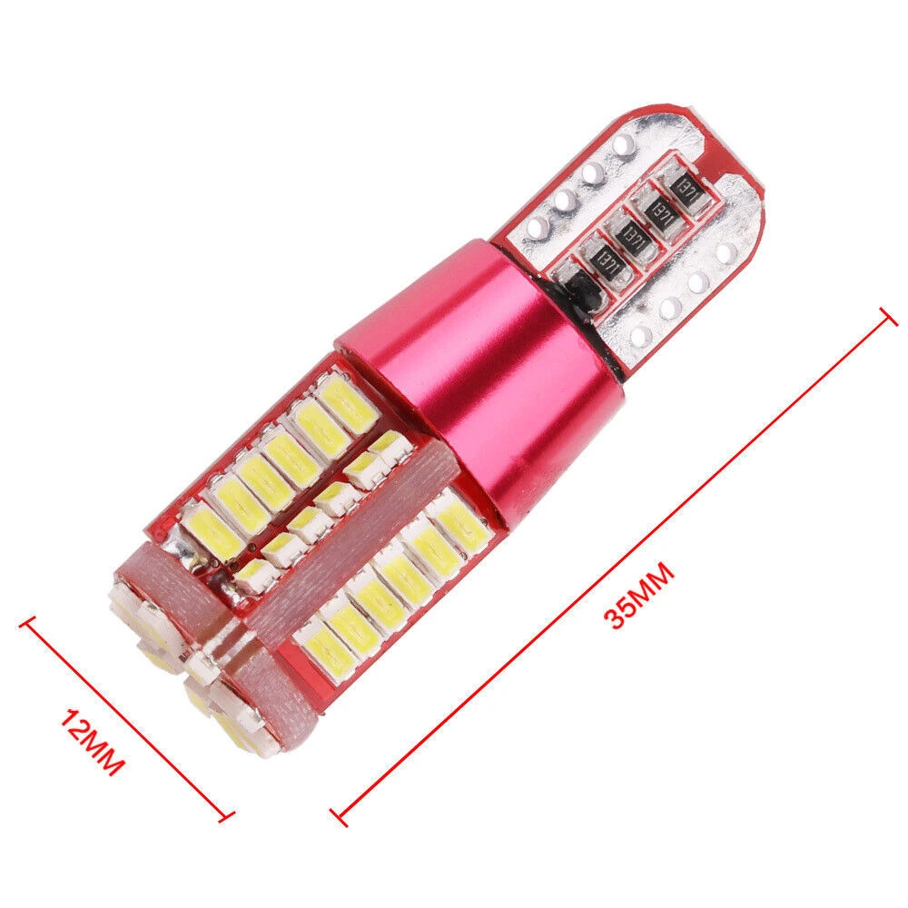 2PCS T10 168 192 W5W 57 SMD 3014 LED Canbus No Error Car Marker Light Parking Lamp Motor Wedge Bulb White Red Blue Green Yellow