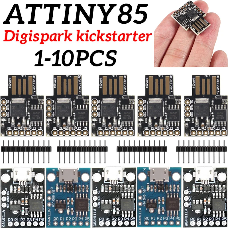 XCW TINY85/ATTINY85 Digispark Kickstarter Micro Development Board ATTINY85 Module for Arduino IIC I2C USB Blue Black 1-10PCS