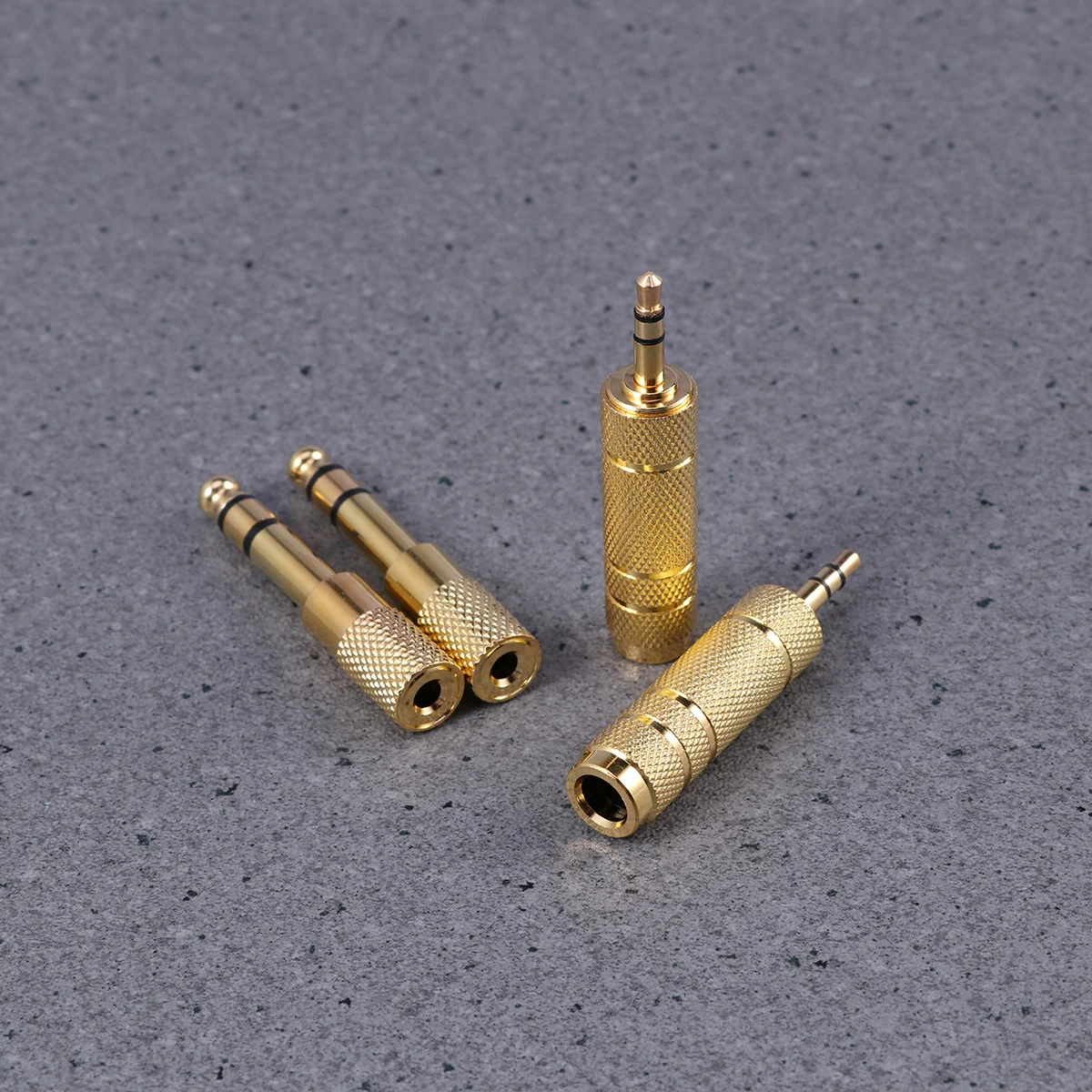 

6.35Mm To 3.5Mm Microphone Adapter Gold Plated Stereo Audio Connector Brass Grip Treads For Headphone Jack Plug