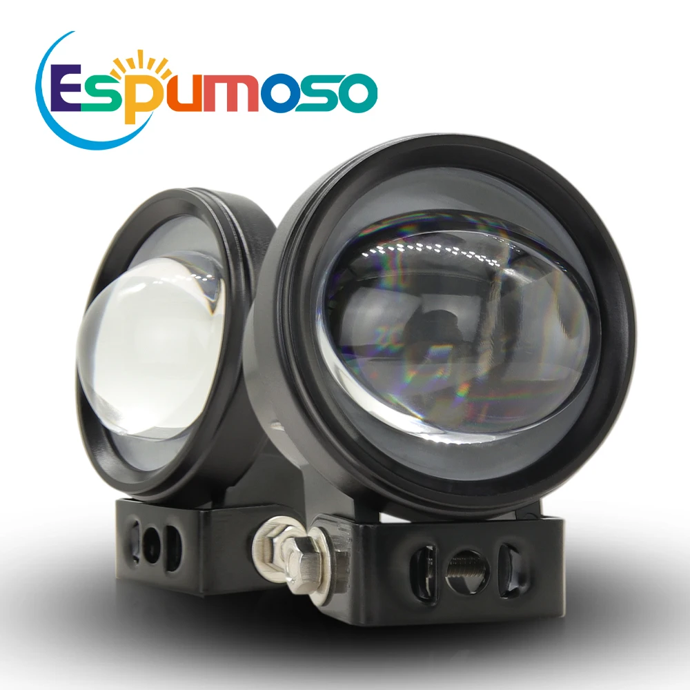 2 Inch Work Lights Motorcycle Headlight Auxiliary Spotlight White Yellow Driving Fog Lamp for 4x4 Off Road Scooter Motorbike
