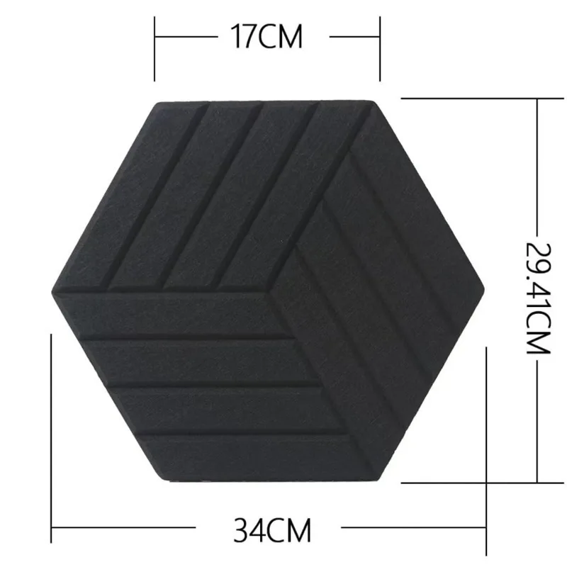 لوحة امتصاص الصوت ذاتية اللصق سداسية من ألياف البوليستر لوحة عازلة للصوت لوحة صوتية مع دعم لاصق #4