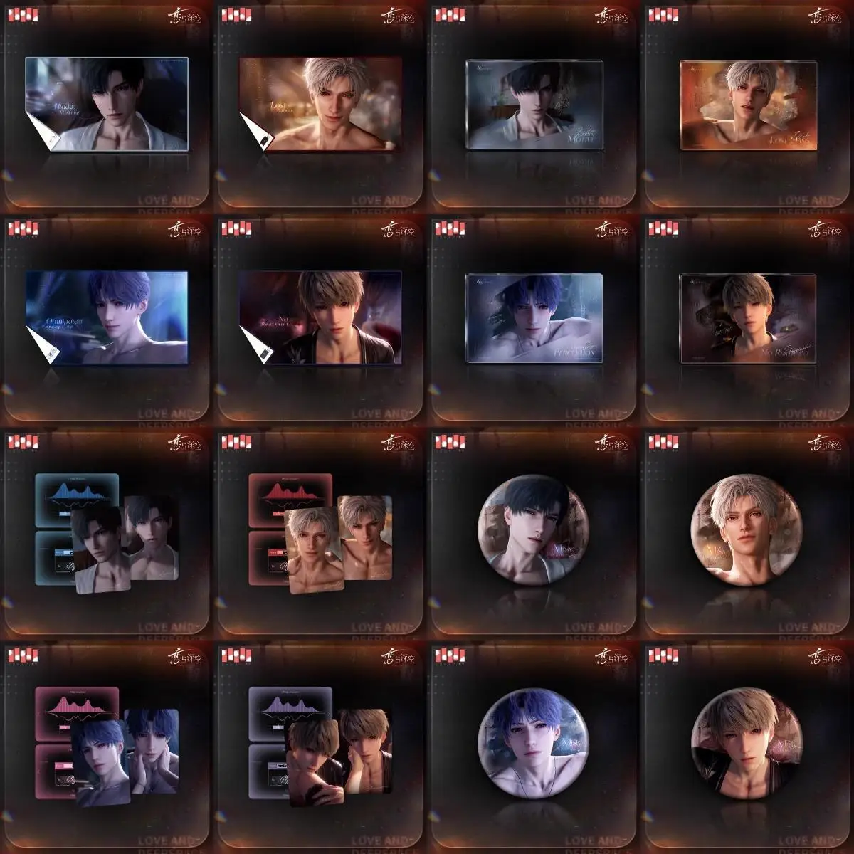 

[Official Merchandise] Love and Deepspace Misty Invasion Zayne Sylus Rafayel Xavier Blanket Water Ripple Ornaments Badge Cards