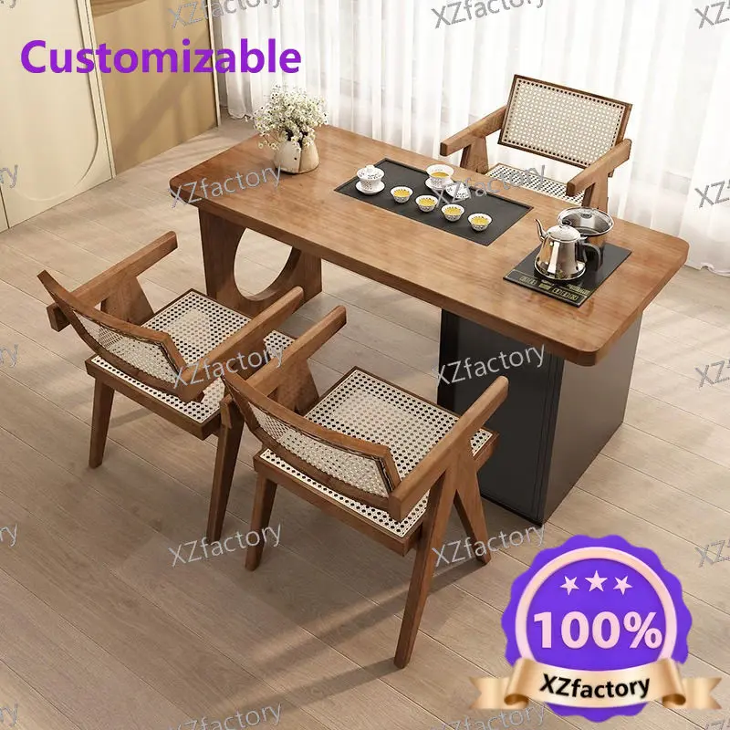 Factory Direct 2026 Top Rated Solid Wood Tea Table Small Unit Household Solid Wood Tea Table Modern Simple Office Leisure Balcon
