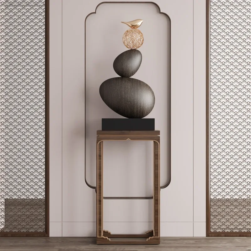 Left look at the creative pebble shape sculpture office sales office stone to run lucky ornaments living room model room