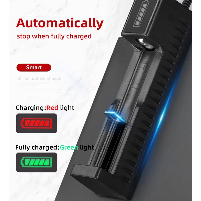 Chargeur de batterie au lithium aste 18650, 1, 2, 4 emplacements pour touristes, charge 18650, 4.2V, haute qualité