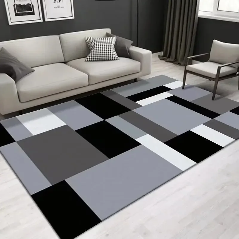 VIKAMA Bedroom Study Floor MAT Geometric Crystal Velvet Carpet Living Room Three-Dimensional Diamond Grid Paving Large Carpet