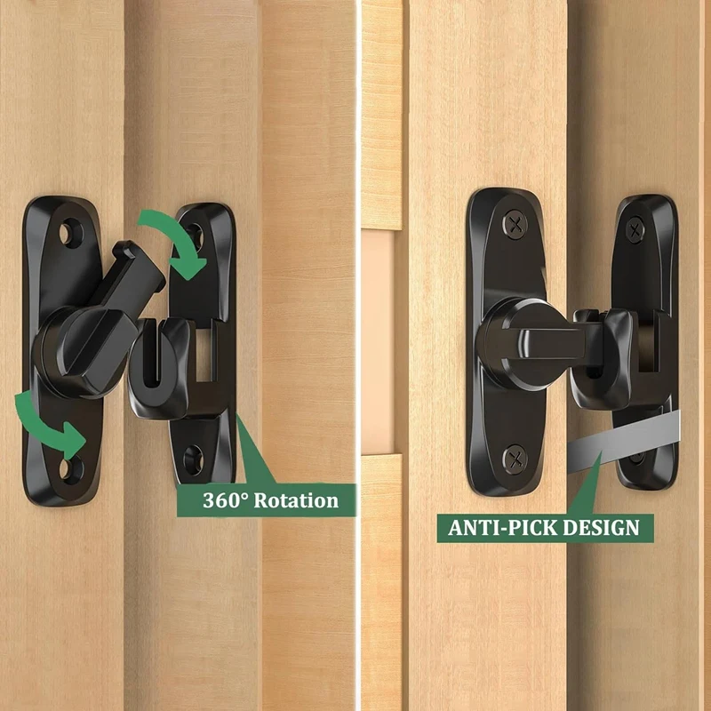 สลักประตู1ชิ้น90/180องศาตัวล็อคประตูทำจากสังกะสีผสมมุมฉากกลอนประตูยุ้งฉางสำหรับผลักล็อกประตูยุ้งฉาง