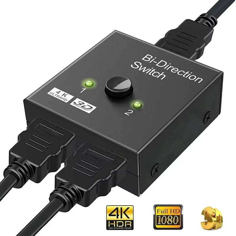 HDMI-compatible Splitter Bi-directional HDTV Switcher 1 In 2 Out HDMI Converter HDR HDCP For PS4 Pro/4/3 TV Box Switcher Adapter