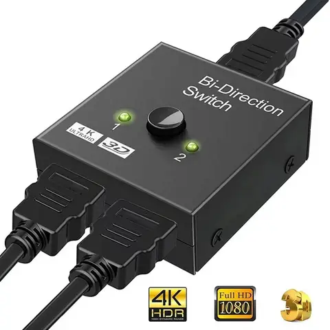 HDMI-compatible Splitter Bi-directional HDTV Switcher 1 In 2 Out HDMI Converter HDR HDCP For PS4 Pro/4/3 TV Box Switcher Adapter
