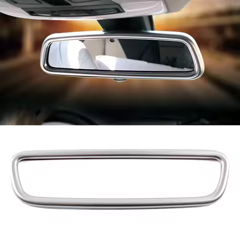 For Mercedes Benz C GLC GLE GLS M Class W205 X253 W166 Car Interior Mirror Frame Ring Cover Trim Matter Silver Decorate Sticker