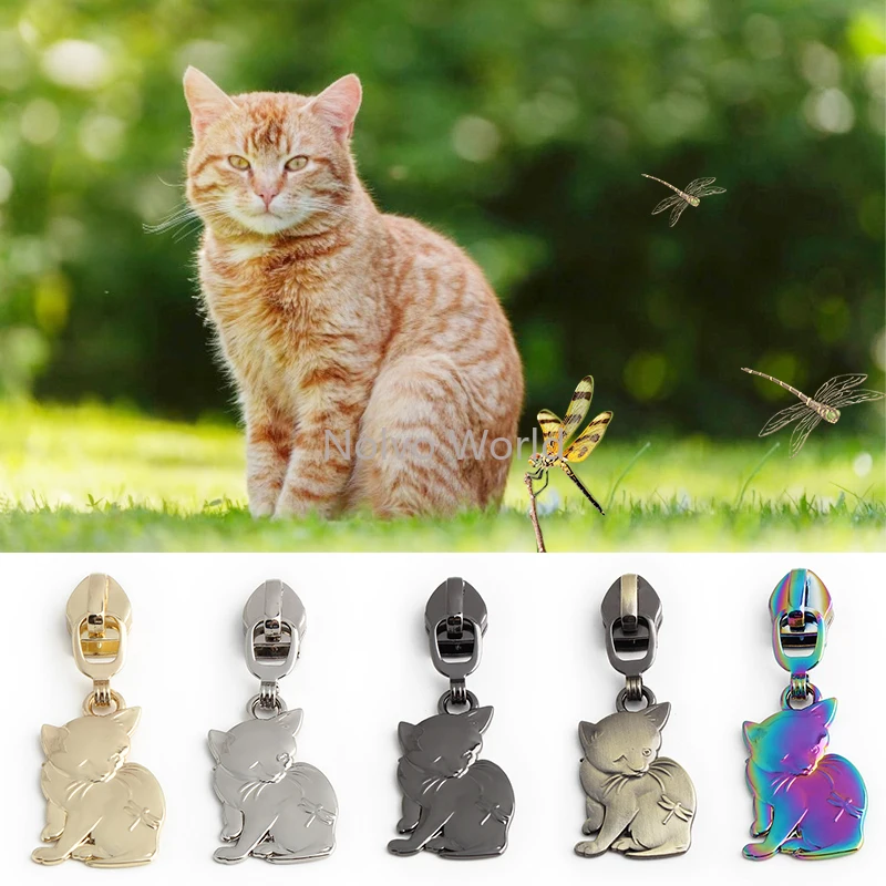 Cat/Butterfly/Bee/Bird Shape New Update 5# Nylon Zippers Slider For Cloth Pocket Bag Zipper Tape DIY Handcraft Decor Accessories