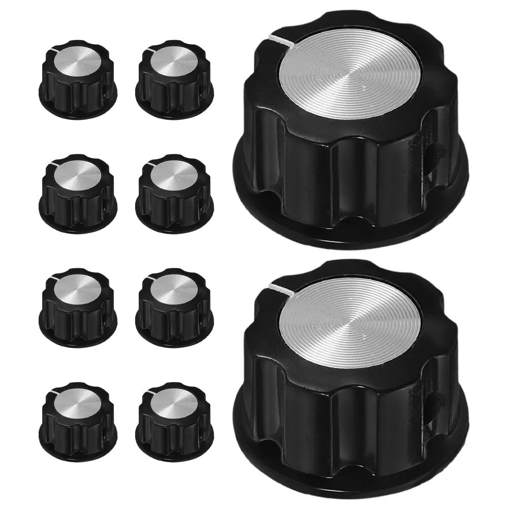 

10pcs Knob Cap Volume Amplifier Potentiometer Guitar Effect Metal Control Speed Replacement Universal Fit -A03 Audio Speaker