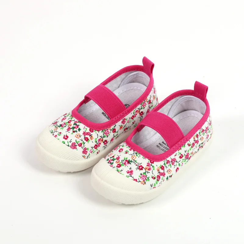 Zapatillas Girl Casual Shoe 2023Spring New Minimalist Floral Kid Shoe Daily Canvas Girl Shoe Light Shallow Mouth Baby Shoe Tenis