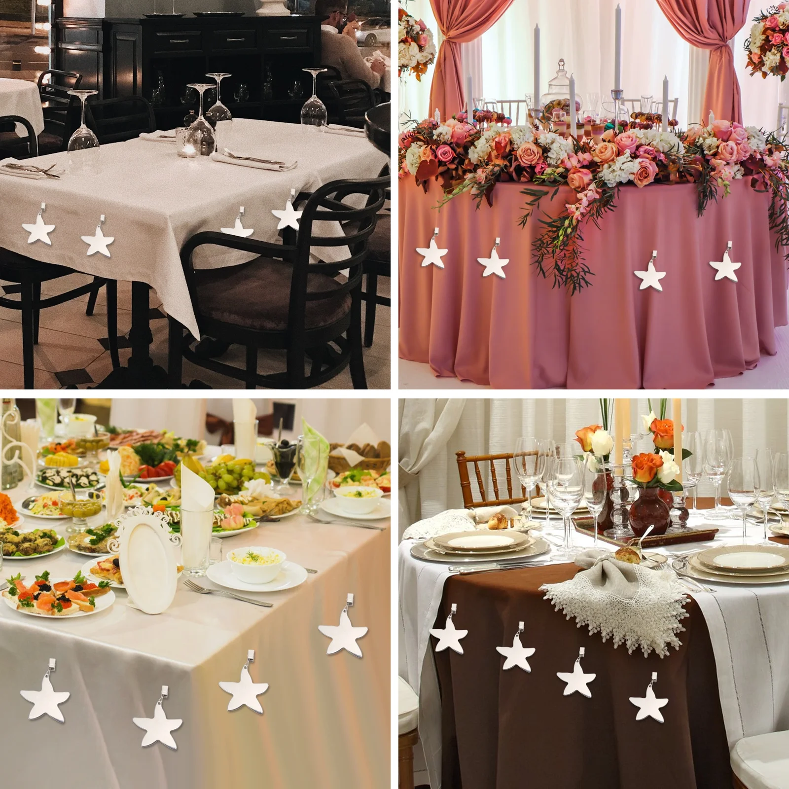 

4Pcs Stable High Performance Table Cover Holders Reliable Easy Install for Buffet Banquet Events Table Cloth Clip