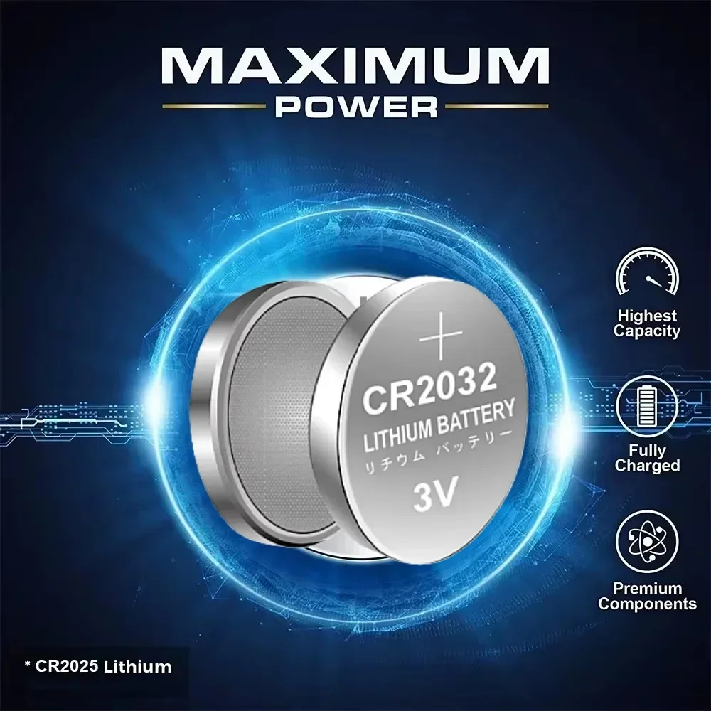 Stable Power Lithium Coin Cell Battery CR2032 3V 200mAh Replacement Battery For Watch Toy Calculator Car Key Remote Control