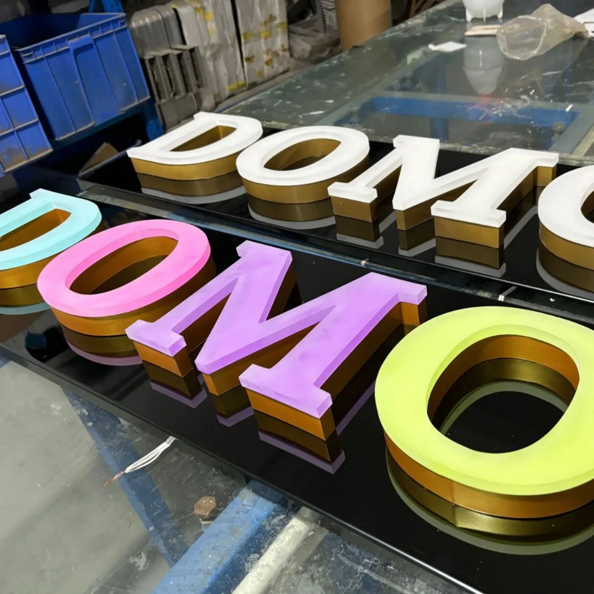 stainless steel frosted acrylic jelly glow letter crystal jelly glow word personality creative word