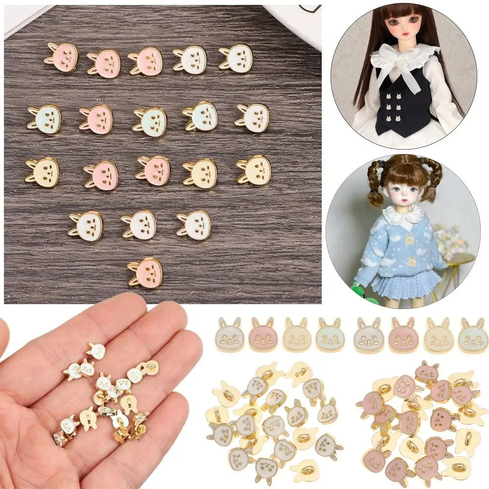 20pcs 4 Colors Mini DIY Ultra-small Buckle Doll Rabbit Buttons Doll Belt Buckles 1/6 Dolls Clothing