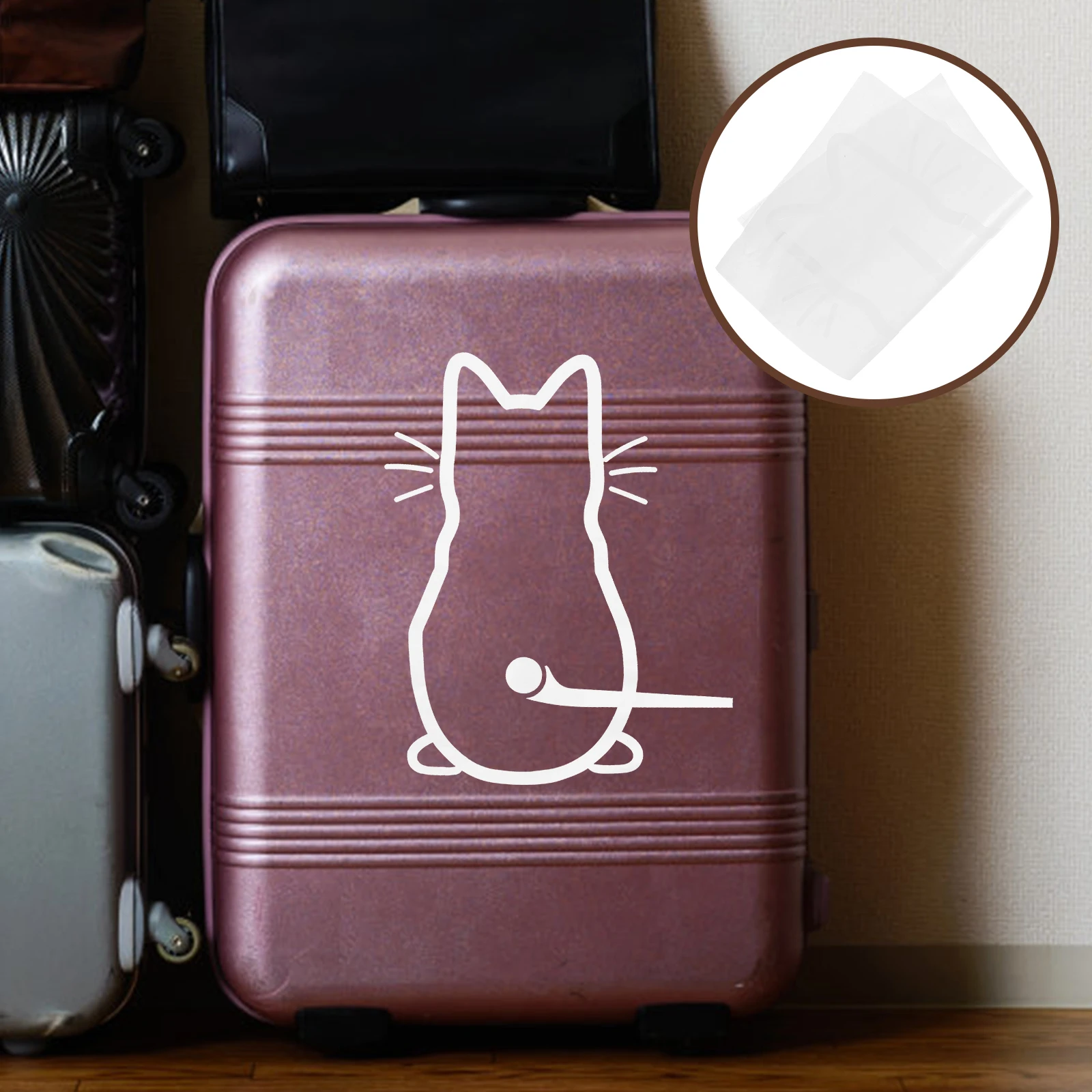 

Creative Cat Waving Tail Sticker White Color Car Decal Decoration Windshield Decals for Cars Laptop Decor Simple Delicate Design