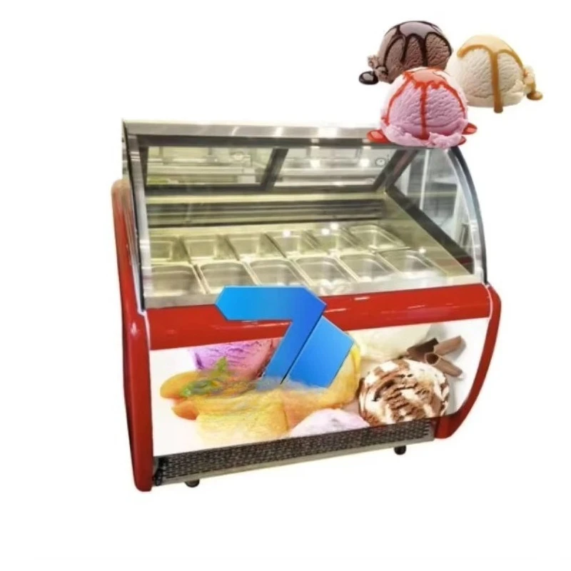 

Professional Manufacturing Commercial Gelato Ice Display Cabinets Freezer Case Showcase