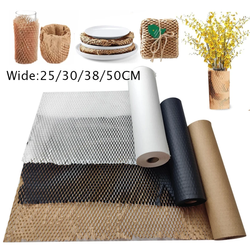 

2/5/10M Honeycomb Cushioning Wrap Roll for Packaging Gifts Moving Shipping Recyclable Honeycomb Paper Supplies Bubble Paper